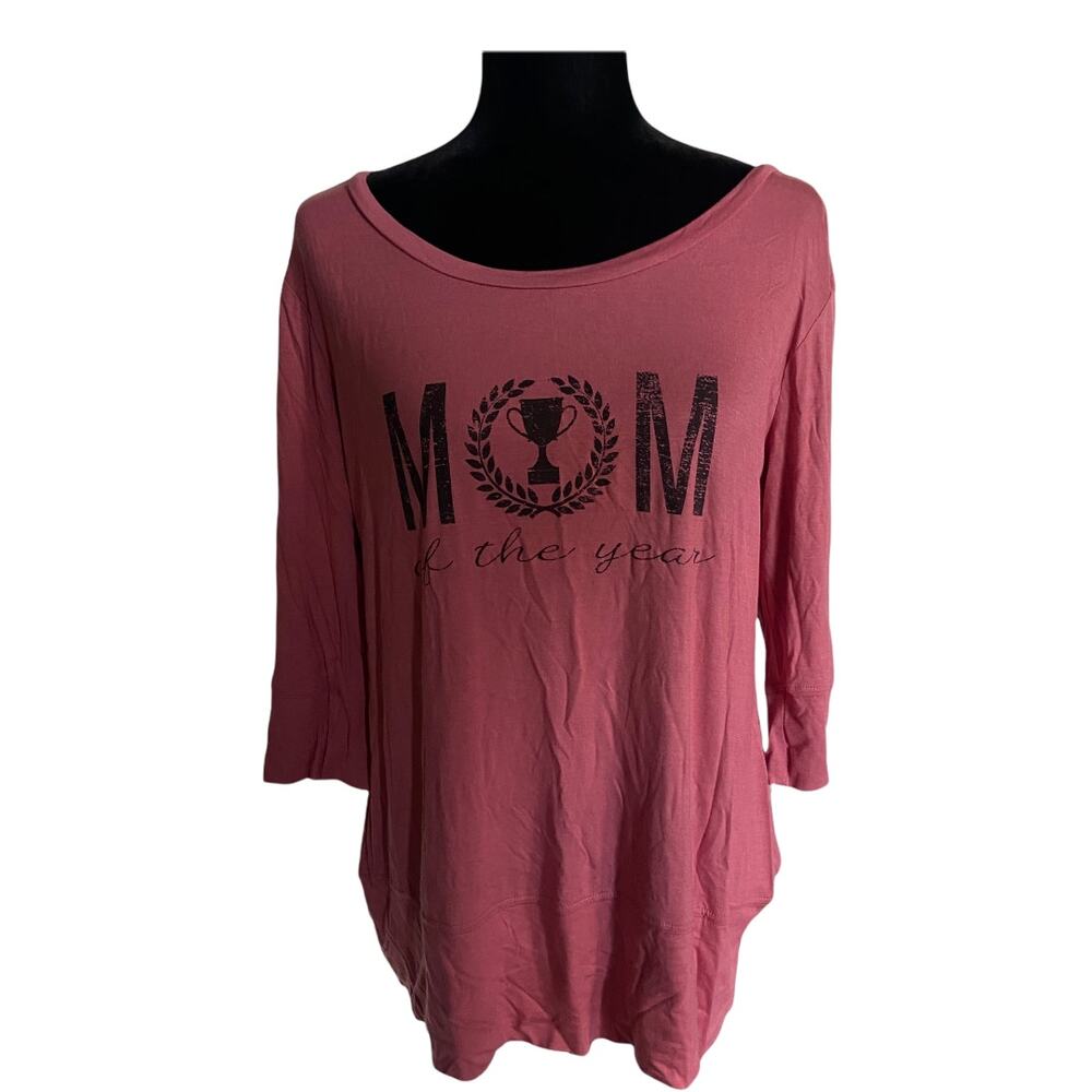 Zip Code Womens Top Size PXL Mom of the Year Tunic Knit Top‎ Petite XL NEW